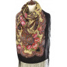 PAVLOVO POSAD RUSSIAN SHAWL 146x146 cm 57x57" 100% Wool Scarf Wrap Silk Fringe 1567-18