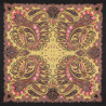 PAVLOVO POSAD RUSSIAN SHAWL 146x146 cm 57x57" 100% Wool Scarf Wrap Silk Fringe 1567-18