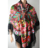 PAVLOVO POSAD RUSSIAN SHAWL 146x146 cm 57x57" 100% Wool Scarf Wrap Silk Fringe 1462-18