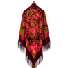 PAVLOVO POSAD RUSSIAN SHAWL 146x146 cm 57x57" 100% Wool Scarf Wrap Woolen Fringe 1458-7