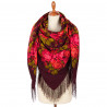 PAVLOVO POSAD RUSSIAN SHAWL 146x146 cm 57x57" 100% Wool Scarf Wrap Woolen Fringe 1458-7