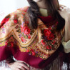 PAVLOVO POSAD RUSSIAN SHAWL 125x125 cm 49x49" 100% Wool Scarf Wrap 1113-5