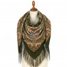 ORIGINAL PAVLOVO POSAD RUSSIAN SHAWL 125x125 cm Pavlovoposadsky Platok 100% Wool Scarf Wrap Fringe 1184-10