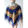 PAVLOVO POSAD RUSSIAN SHAWL 125x125 cm Pavloposadskiy Platok 49x49" 100% Wool Scarf Wrap Silk Fringe 1193-14