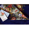 PAVLOVO POSAD RUSSIAN SHAWL 125x125 cm Pavloposadskiy Platok 49x49" 100% Wool Scarf Wrap Silk Fringe 1193-14