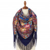 PAVLOVO POSAD RUSSIAN SHAWL 125x125 cm Pavlovoposadskiy Platok 49x49" 100% Wool Scarf Wrap Silk Fringe 1220-14 Town romance