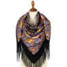 PAVLOVO POSAD RUSSIAN SHAWL 125x125 cm Pavlovoposadskiy Platok 49x49" 100% Wool Scarf Wrap Silk Fringe 1220-18 Town romance