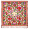 PAVLOVO POSAD RUSSIAN SHAWL 125x125 cm Pavlovoposadskiy Platok 49x49" 100% Wool Scarf Wrap Silk Fringe 2021-16 Tsar's courtyard
