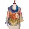 PAVLOVO POSAD 100% SILK SCARF RUSSIAN SHAWL TIPPET STOLE WRAP 85x200 cm 10722-12
