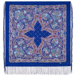 AUTHENTIC PAVLOVO POSAD SHAWL RUSSIAN SCARF 100% WOOL KERCHIEF 89x89 cm 154-14