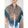 ORIGINAL PAVLOVO POSAD RUSSIAN SHAWL 89x89 cm 35x35 inches 100% Wool Scarf Silk Fringe Wrap 1559-12