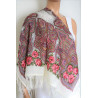 ORIGINAL PAVLOVO POSAD RUSSIAN SHAWL 89x89 cm 35x35 inches 100% Wool Scarf Silk Fringe Wrap 1559-0