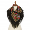 PAVLOVO POSAD RUSSIAN SHAWL 89x89 cm 35x35" 100% Wool Scarf Woolen Fringe Wrap 1696-18