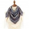 PAVLOVO POSAD RUSSIAN SHAWL 89x89 cm 35x35" 100% Wool Scarf Silk Fringe Wrap 1926-0
