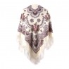 PAVLOVO POSAD RUSSIAN SHAWL 125x125 cm 49x49" 100% Wool Scarf Wrap Silk Fringe 527-1