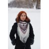 PAVLOVO POSAD RUSSIAN SHAWL 125x125 cm 49x49" 100% Wool Scarf Wrap Silk Fringe 527-1