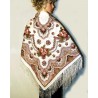 PAVLOVO POSAD RUSSIAN SHAWL 125x125 cm 49x49" 100% Wool Scarf Wrap Silk Fringe 527-1