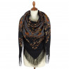 ORIGINAL PAVLOVO POSAD RUSSIAN SHAWL 146x146 cm 57x57" 100% Wool Scarf Wrap Silk Fringe 352-27