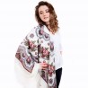 PAVLOVO POSAD RUSSIAN SHAWL 125x125 cm 49x49" 100% Wool Scarf Wrap Silk Fringe 527-1