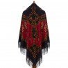 ORIGINAL PAVLOVO POSAD RUSSIAN SHAWL 146x146 cm 57x57" 100% Wool Scarf Wrap Silk Fringe 352-25