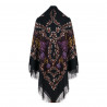 ORIGINAL PAVLOVO POSAD RUSSIAN SHAWL 146x146 cm 57x57" 100% Wool Scarf Wrap Silk Fringe 352-19