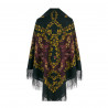 AUTHENTIC PAVLOVO POSAD RUSSIAN SHAWL 146x146 cm 57x57" 100% Wool Scarf Wrap Silk Fringe 352-20