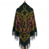 AUTHENTIC PAVLOVO POSAD RUSSIAN SHAWL 146x146 cm 57x57" 100% Wool Scarf Wrap Silk Fringe 352-20
