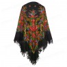 ORIGINAL PAVLOVO POSAD RUSSIAN SHAWL 146x146 cm 57x57" 100% Wool Scarf Wrap Woolen Fringe 325-18