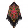 ORIGINAL PAVLOVO POSAD RUSSIAN SHAWL 146x146 cm 57x57" 100% Wool Scarf Wrap Woolen Fringe 325-18