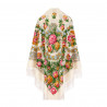 ORIGINAL PAVLOVO POSAD RUSSIAN SHAWL 146x146 cm 57x57" 100% Wool Scarf Wrap Silk Fringe 696-2
