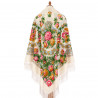 ORIGINAL PAVLOVO POSAD RUSSIAN SHAWL 146x146 cm 57x57" 100% Wool Scarf Wrap Silk Fringe 696-2