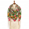 ORIGINAL PAVLOVO POSAD RUSSIAN SHAWL 146x146 cm 57x57" 100% Wool Scarf Wrap Silk Fringe 696-2