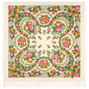 ORIGINAL PAVLOVO POSAD RUSSIAN SHAWL 146x146 cm 57x57" 100% Wool Scarf Wrap Silk Fringe 696-2