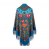 PAVLOVO POSAD RUSSIAN SHAWL 146x146 cm 57x57" 100% Wool Scarf Wrap Woolen Fringe 1536-11