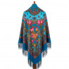 PAVLOVO POSAD RUSSIAN SHAWL 146x146 cm 57x57" 100% Wool Scarf Wrap Woolen Fringe 1536-11