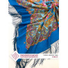 PAVLOVO POSAD RUSSIAN SHAWL 146x146 cm 57x57" 100% Wool Scarf Wrap Woolen Fringe 1536-11