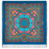 PAVLOVO POSAD RUSSIAN SHAWL 146x146 cm 57x57" 100% Wool Scarf Wrap Woolen Fringe 1536-11