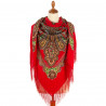 PAVLOVO POSAD RUSSIAN SHAWL 146x146 cm 57x57" 100% Wool Scarf Wrap Silk Fringe 1447-5