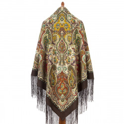 ORIGINAL PAVLOVO POSAD RUSSIAN SHAWL 148x148 cm 58x58" 100% Wool Scarf Wrap Pavlovoposadskiy platok 2022-17