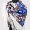 PAVLOVO POSAD RUSSIAN SHAWL 125x125 cm 49x49" 100% Wool Scarf Wrap Silk Fringe 555-4