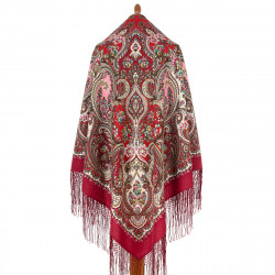 ORIGINAL PAVLOVO POSAD RUSSIAN SHAWL 148x148 cm 58x58" 100% Wool Scarf Wrap Pavlovoposadskiy platok 2022-6