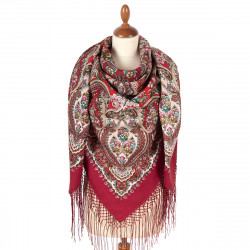 ORIGINAL PAVLOVO POSAD RUSSIAN SHAWL 148x148 cm 58x58" 100% Wool Scarf Wrap Pavlovoposadskiy platok 2022-6