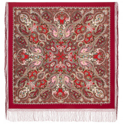 ORIGINAL PAVLOVO POSAD RUSSIAN SHAWL 148x148 cm 58x58" 100% Wool Scarf Wrap Pavlovoposadskiy platok 2022-6