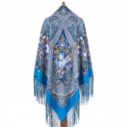 ORIGINAL PAVLOVO POSAD RUSSIAN SHAWL 148x148 cm 58x58" 100% Wool Scarf Wrap Pavlovoposadskiy platok 2051-12