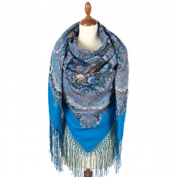 ORIGINAL PAVLOVO POSAD RUSSIAN SHAWL 148x148 cm 58x58" 100% Wool Scarf Wrap Pavlovoposadskiy platok 2051-12