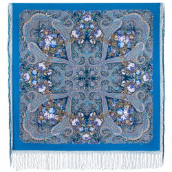 ORIGINAL PAVLOVO POSAD RUSSIAN SHAWL 148x148 cm 58x58" 100% Wool Scarf Wrap Pavlovoposadskiy platok 2051-12