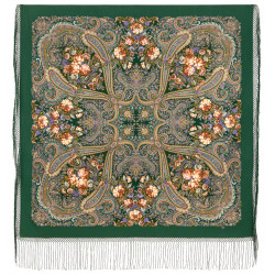 ORIGINAL PAVLOVO POSAD RUSSIAN SHAWL 148x148 cm 58x58" 100% Wool Scarf Wrap Pavlovoposadskiy platok 2051-9