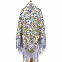 ORIGINAL PAVLOVO POSAD RUSSIAN SHAWL 148x148 cm 58x58" 100% Wool Scarf Wrap Pavlovoposadskiy platok 2061-1