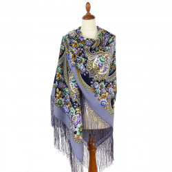 ORIGINAL PAVLOVO POSAD RUSSIAN SHAWL 148x148 cm 58x58" 100% Wool Scarf Wrap Pavlovoposadskiy platok 2061-15