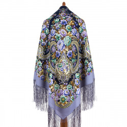 ORIGINAL PAVLOVO POSAD RUSSIAN SHAWL 148x148 cm 58x58" 100% Wool Scarf Wrap Pavlovoposadskiy platok 2061-15